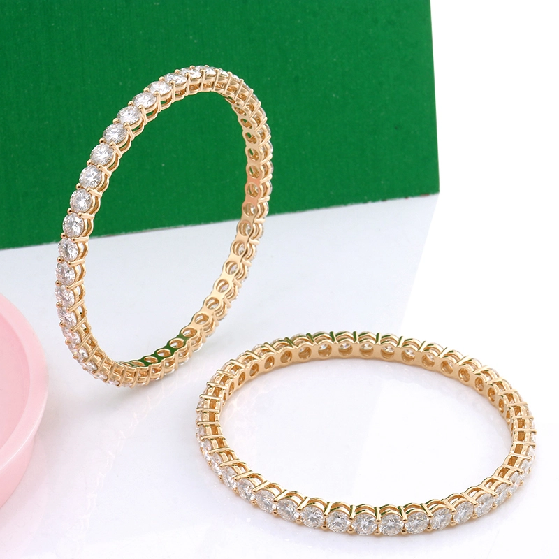 Bracelet de conception de diamant complet simple 18K Bracelet de la Moisanite en or jaune en or jaune 1