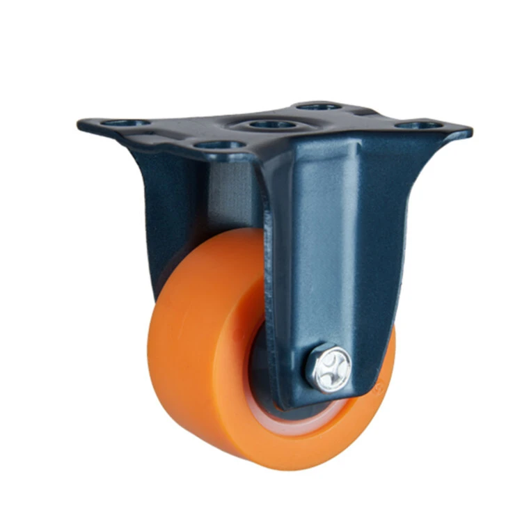 1.6/2 Inch Orange Light Duty Fixed Furniture Caster Tpu Casters With Bearings 1