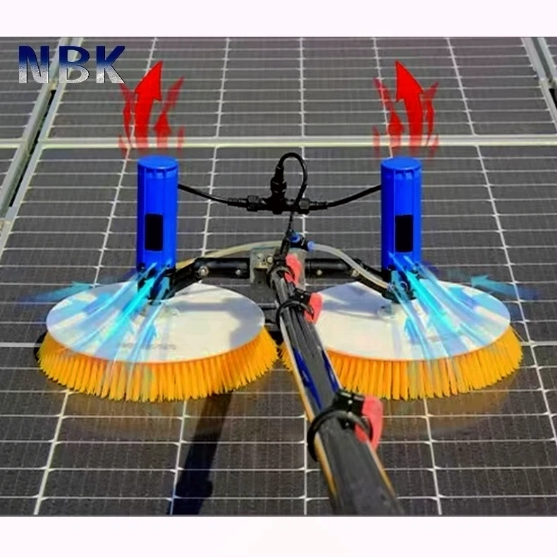 Cepillo telescópico de lavado para paneles fotovoltaicos, limpiador de doble cabezal CB002 1