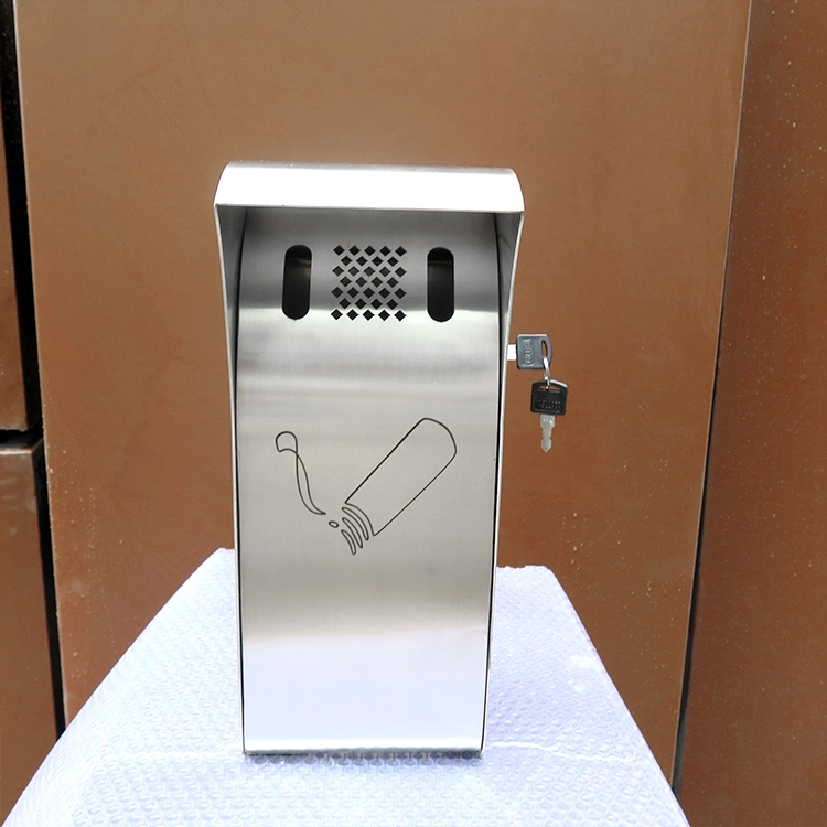 Stainless Steel Trash Can Ash Bin With Ashtray Stand Recycle Bin Ashtray Trash Can 1