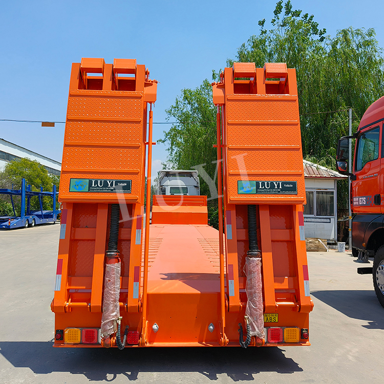 8 оси 120 тонн воздушной подвески Lowbed Lowboy Semi Trailer 3