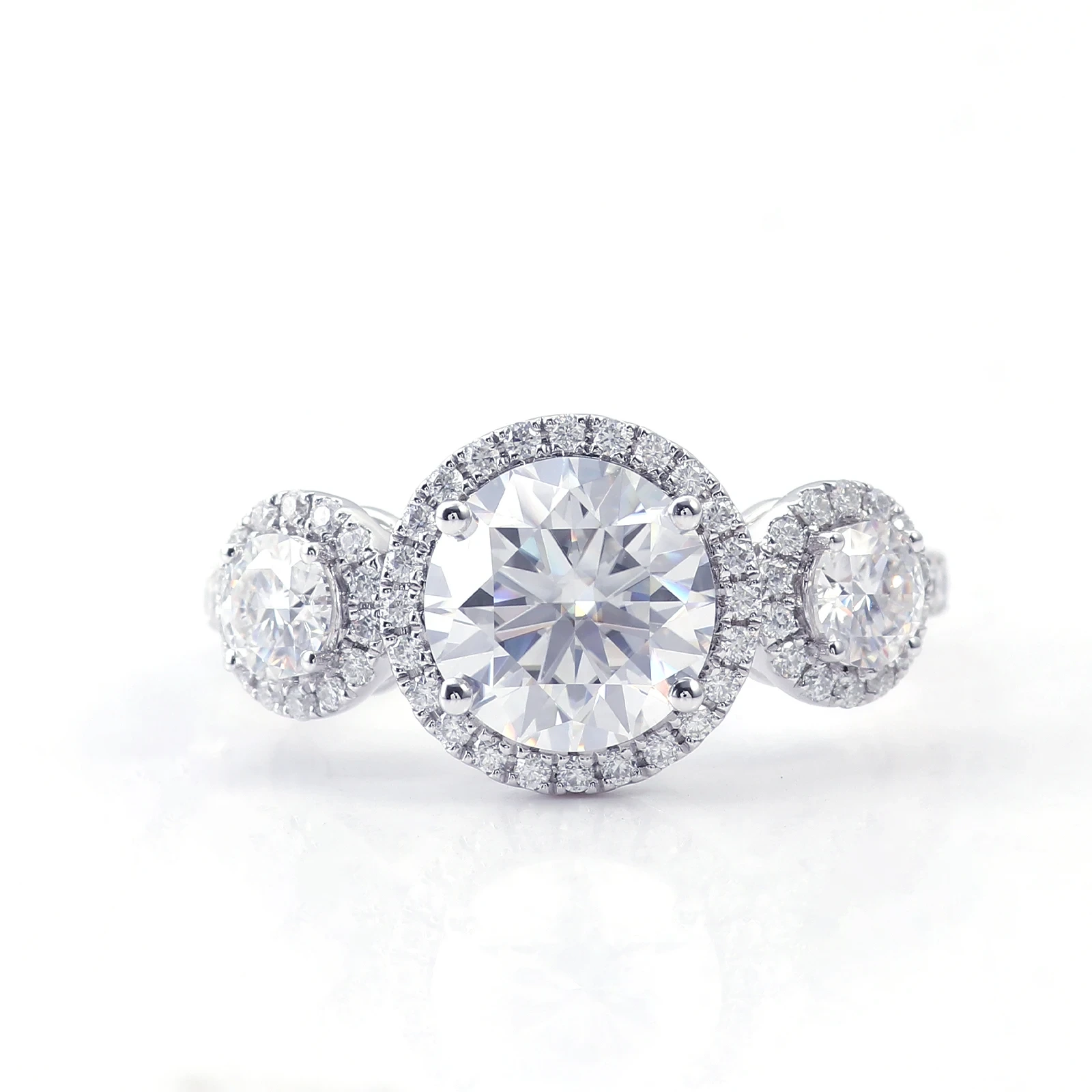 Joyería moissanite puro 14k de oro blanco cortado 3CT REAL RIEM Mercado de diamantes Anillo de aniversario de boda 1