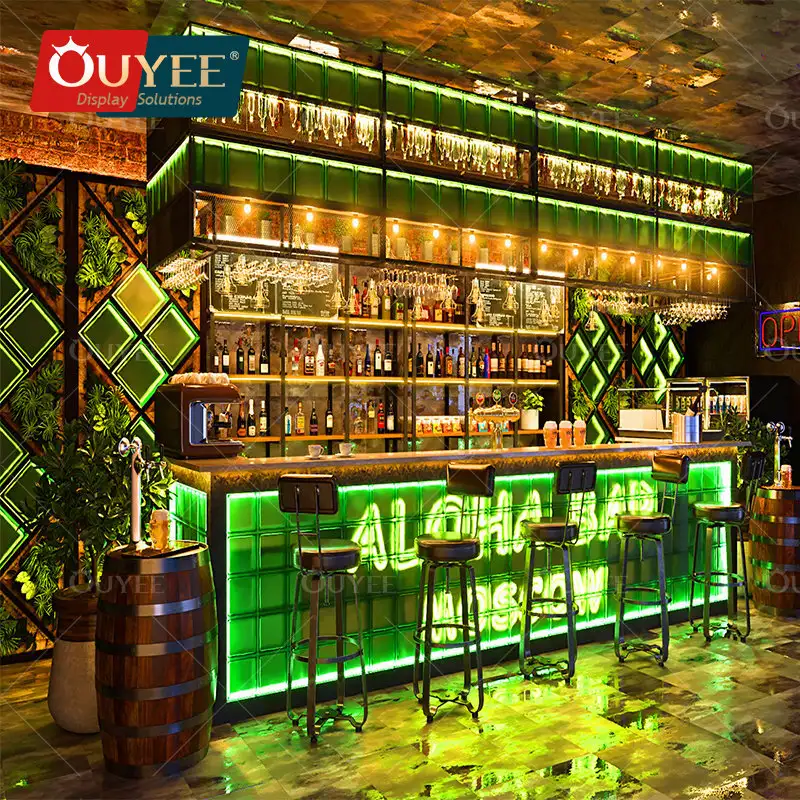 Maßgefertigte Bartheke und Esstisch für Lounge-Interieurs 1