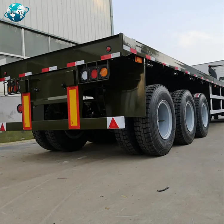 3 Axle Container Transport Flatbed Semi Trailer 1