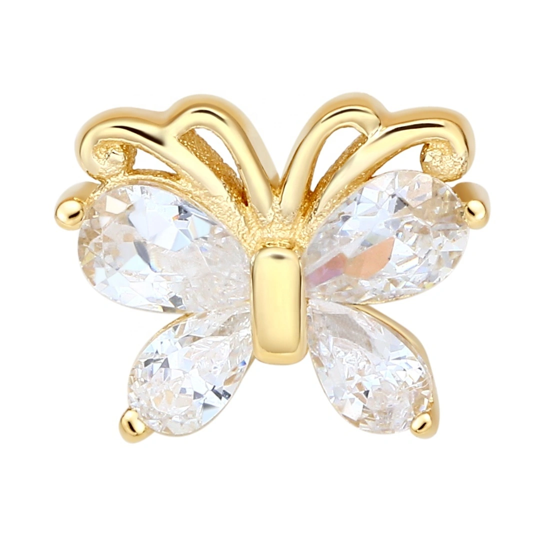 Eternal Metal 14k Solid Gold Butterfly Shaped Threadless Ends14k Gold Piercing 1