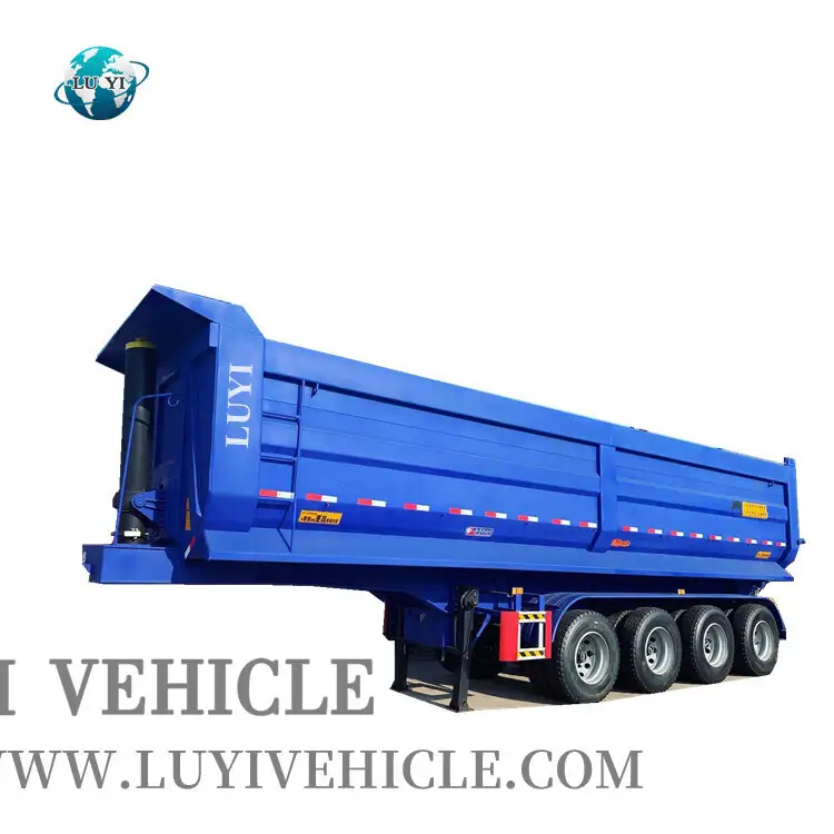 4 ejes de 60ton de reembolso de volcado trasero del lado de carbón 1