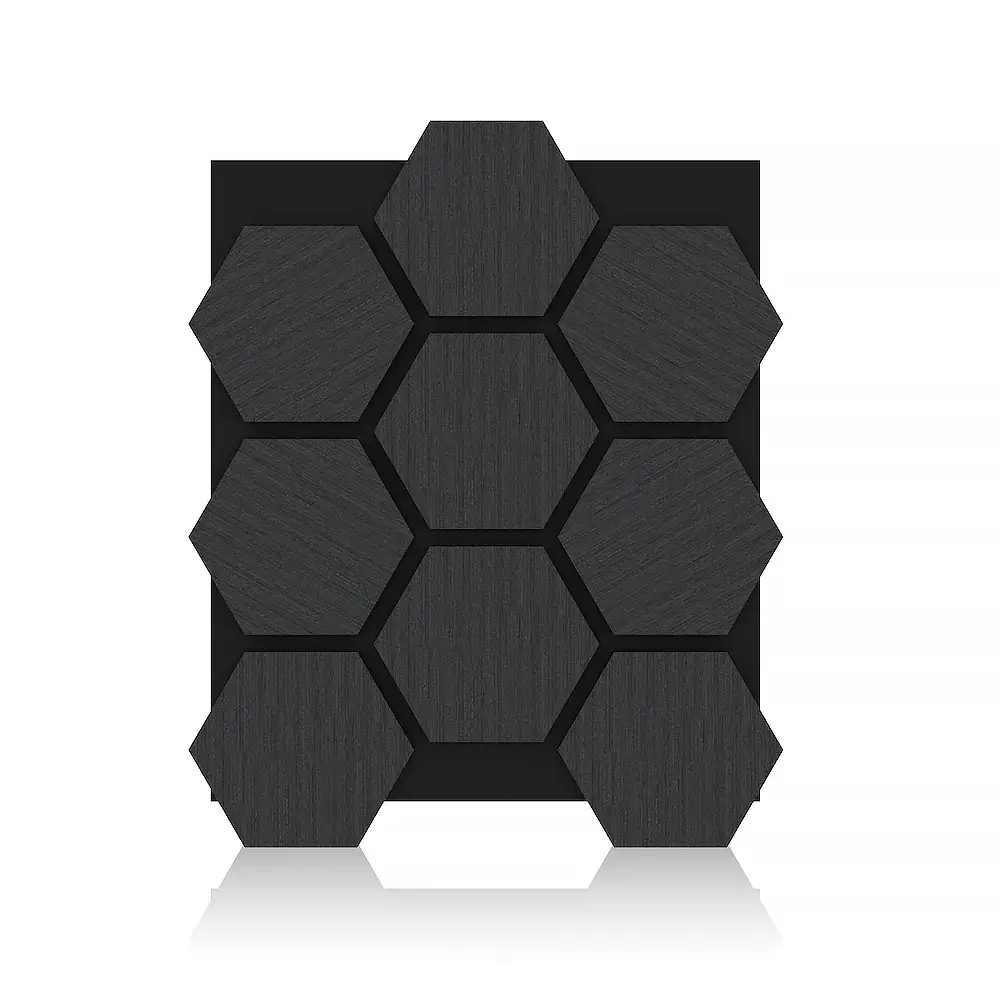 Hexagon Oak Wood Acoustic Wall Panel, Sound-Absorbing Decorative MDF Panel 1