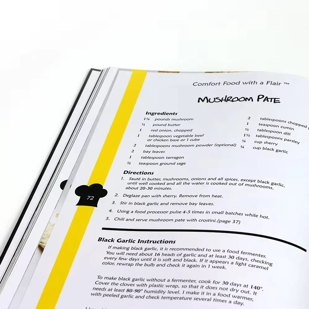 High Quality Printing Hardcover Custom Food Cook Book 1