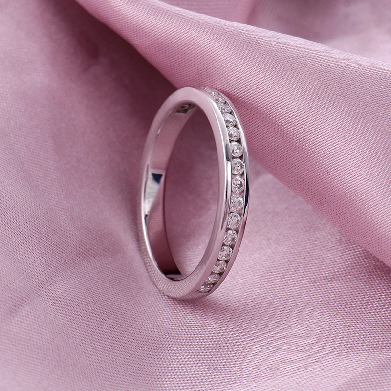 New Arrivals Pt950 2mm Diamond Couple Band Platinum Wedding Band For Girl 1