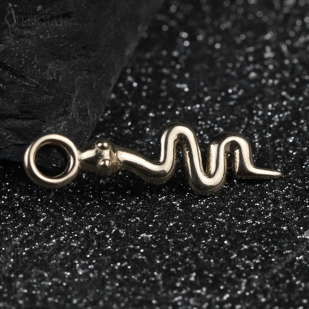 Eternal Metal Snake Shaped 14k Solid Gold Attachment Piercing Jewelry 1