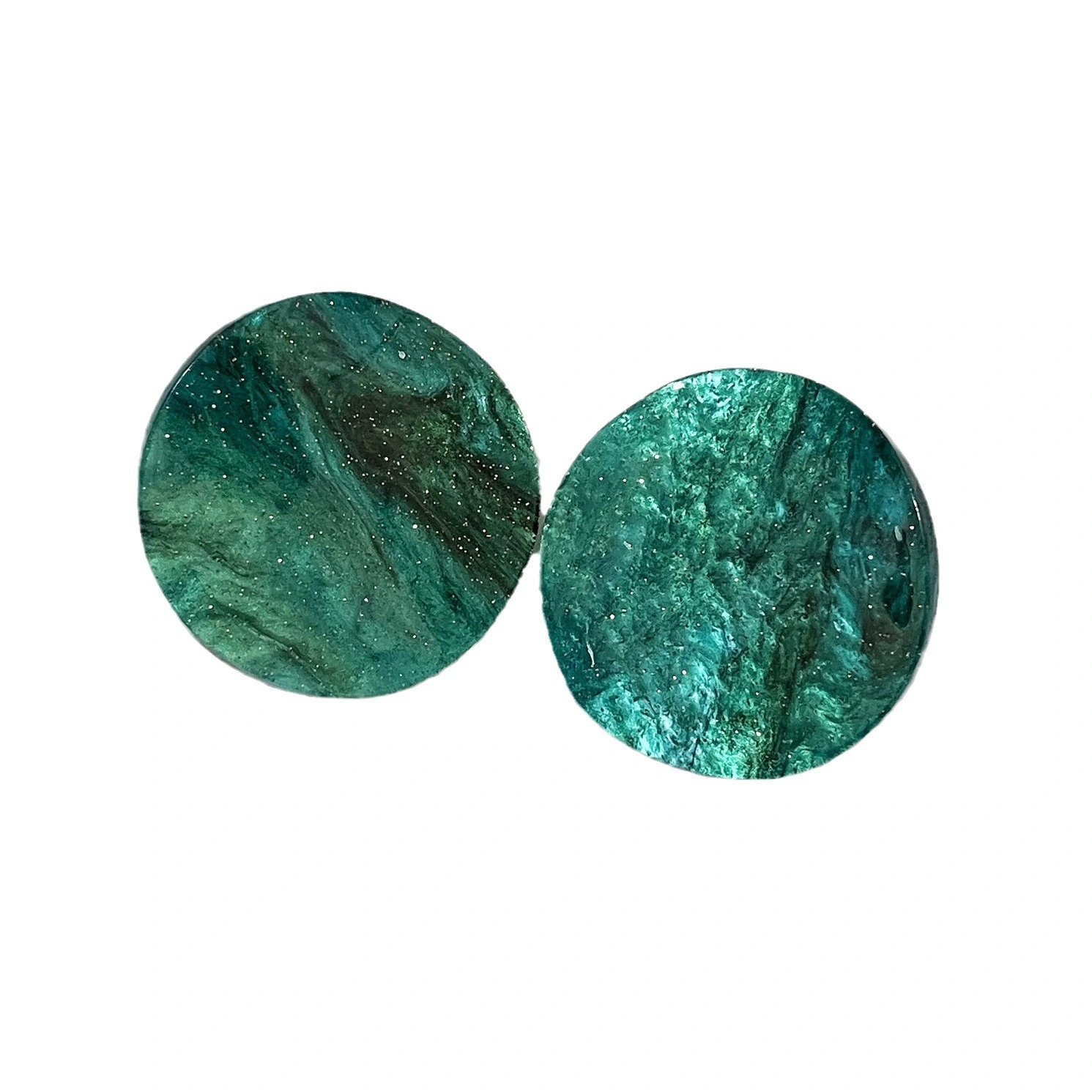 925 Silver Needle Sparkling Green Mermaid Concubine Colorless Earrings Irregular Round Exaggerated Personality Earrings 1