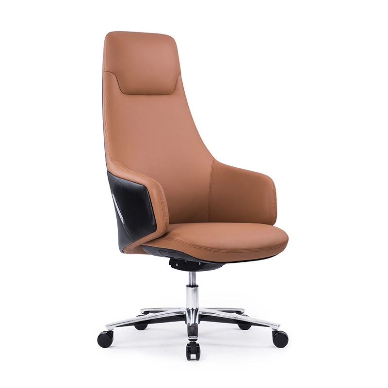 Modern Leather Swivel Conference Chairs High Back Armrest Adjustable 1
