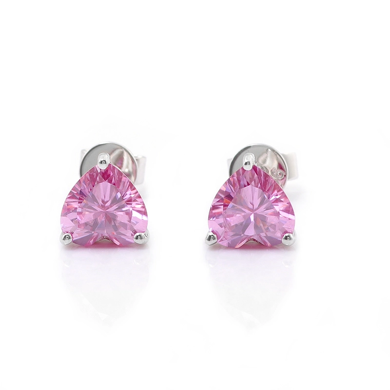 Bijoux en argent sterling 2carat couleurs diamant coeur coupé en boucles d'oreilles coupées de goujon en or blanc boucles d'oreilles Moisanite 1