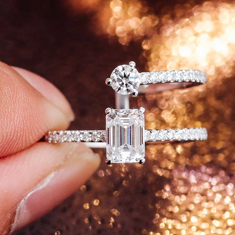 Hot Sale High Quality Jewelry Engagement Wedding Rings 18k 14k 10k Solid Gold Vvs Clarity Moissanite Diamond Rings For Women Men 1