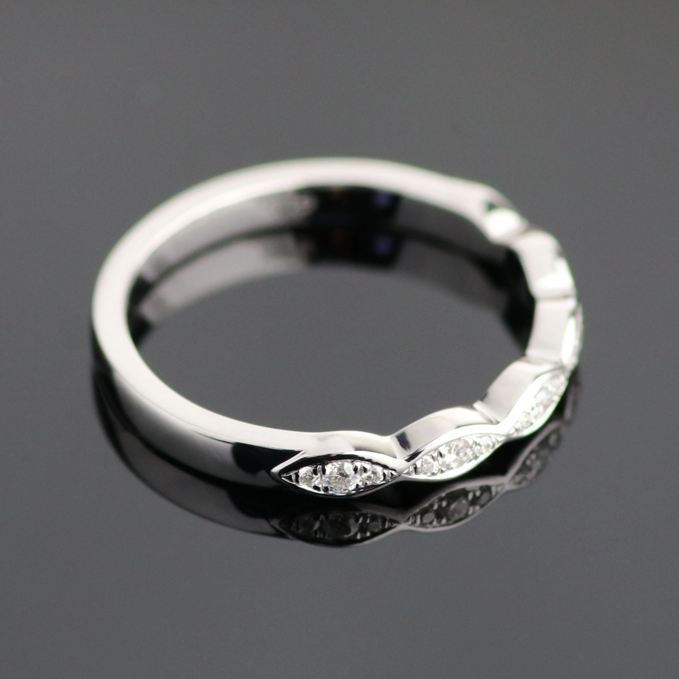 Marquise Shape 14k White Gol Moisanite Moimier Eternity Band pour la bague de fiançailles 1