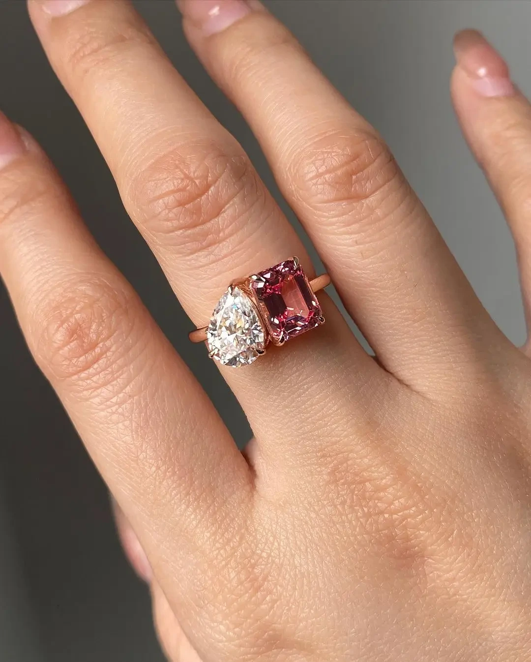 Custom Engagement Emerald Cut Lab Created 1ct Diamond Lab Grown Diamond 1ct Def Vvs Pear Shape Women 14k 18k Gold Ring 1