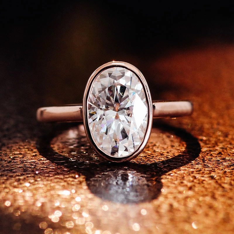 Lab Grown Diamond Fine Jewelry Hpht Cvd 3 Carat Engagement Ring Oval Cut Diamond Jewelry For Women 14k Yellow Gold Ring 1
