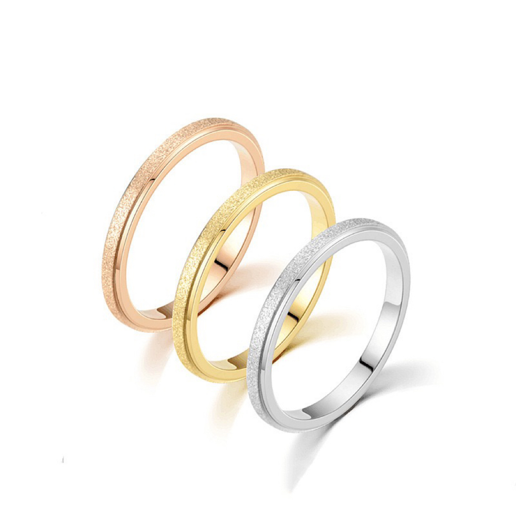 Hot Sell Ring Fashion 18k Rose Gold Stainless Steel Couple Ring Fine Ring Jewelry For Woman Man 1