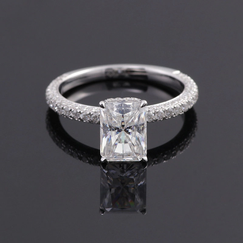 Bague de mariage des femmes les plus vendues 18k anneaux de mariage en or blanc complet bague en diamant Moisanite 1