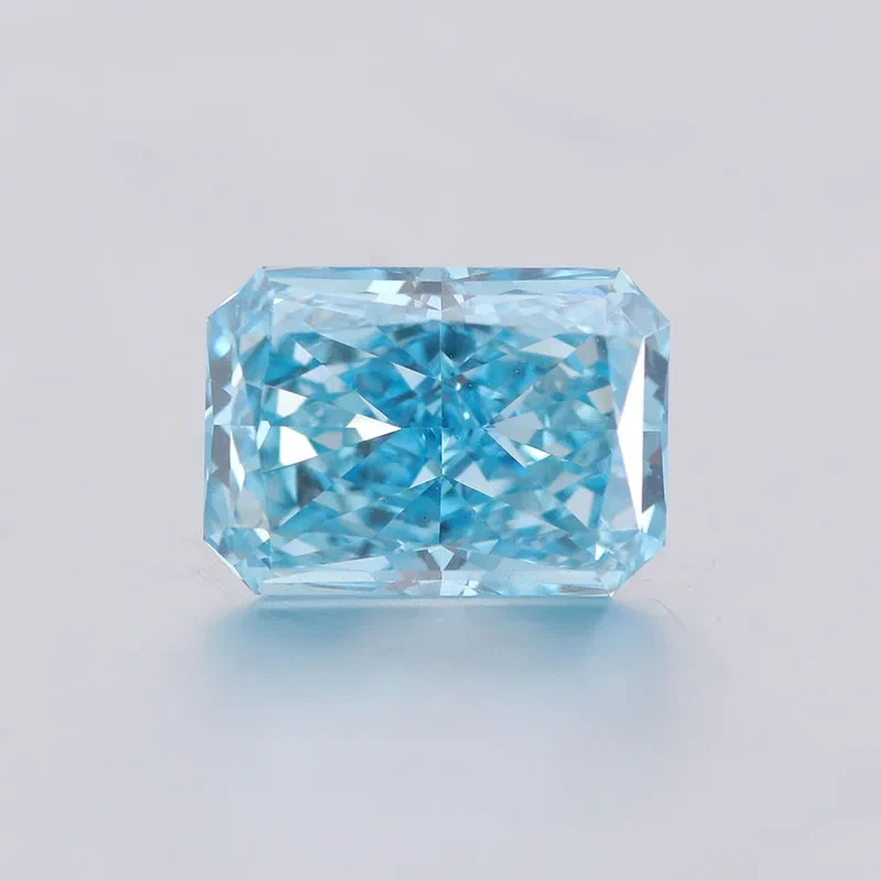 Igi Certified Fancy Vivid Blue 2.53ct Vs1 Radiant Cut Cvd Diamond Loose For Engagement Ring Gold Making 1