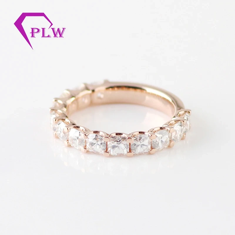 Personnalisé 14 km rose or 3mmx3mm Cushiom OEC Moisanite Diamond Mariage Rode pour les femmes 1