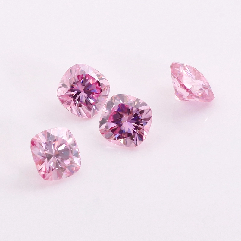 Beau coussin de pierres précieuses coupées de couleur rose 5x5 6x6 7x7 8x8 VVS1 Gra Certificat Loose Stones Loose Diamonds Bijoux Moissanite 1