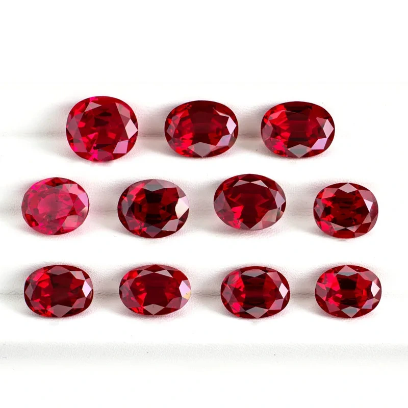 3x5mm 4x6mm 5x7mm 6x8mm Oval Cut Pigeon Blood Ruby Lab Gemstone Red Ruby For Jewelry Making 1