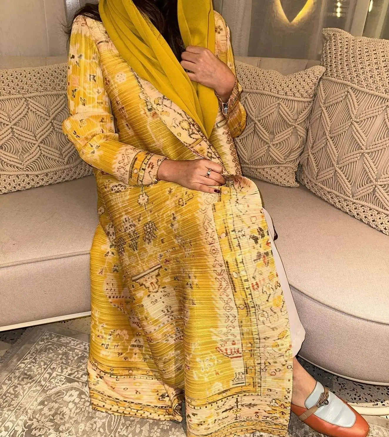 Pleats Clothing Supplier Women Fashion Dubai Traditional Muslim Abaya Elegant Pleated Cardigan Ethnic Dress Factory Wholesale Plus Size Abaya Polyester 1