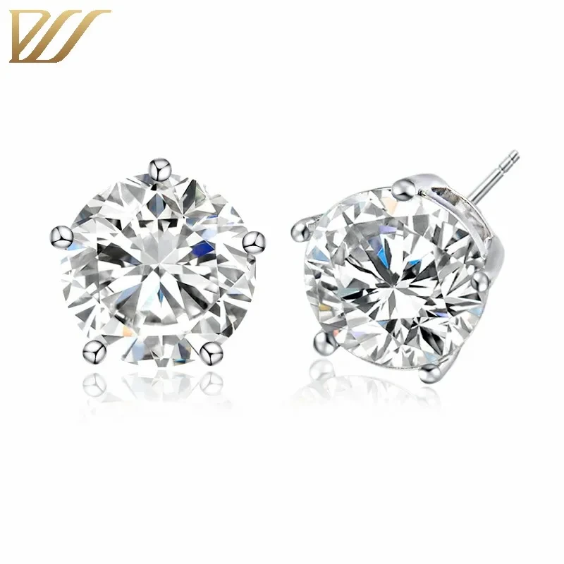 Provence Gem Def Color Vs Clarity 0.5ct Round Brilliant Cut Lab Grown Diamond Stud Earrings In 14k White Gold Setting 1