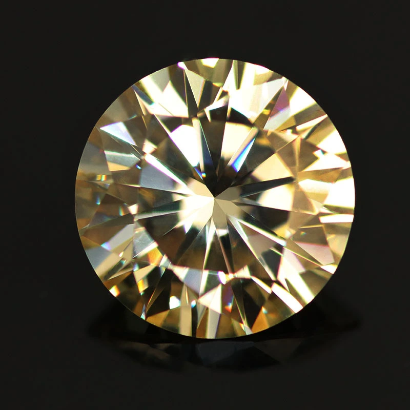Never Change Round Brilliant Cut Light Yellow Color Moissanite For Moissanite Jewelry Making 1