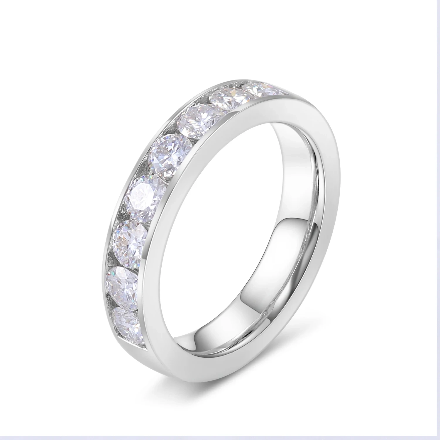 925 Anneaux de fiançailles minimalistes en argent pour femmes Moisanite Engagement Full Eternity 925 STERLING Silver Minimalist Ring Band 1