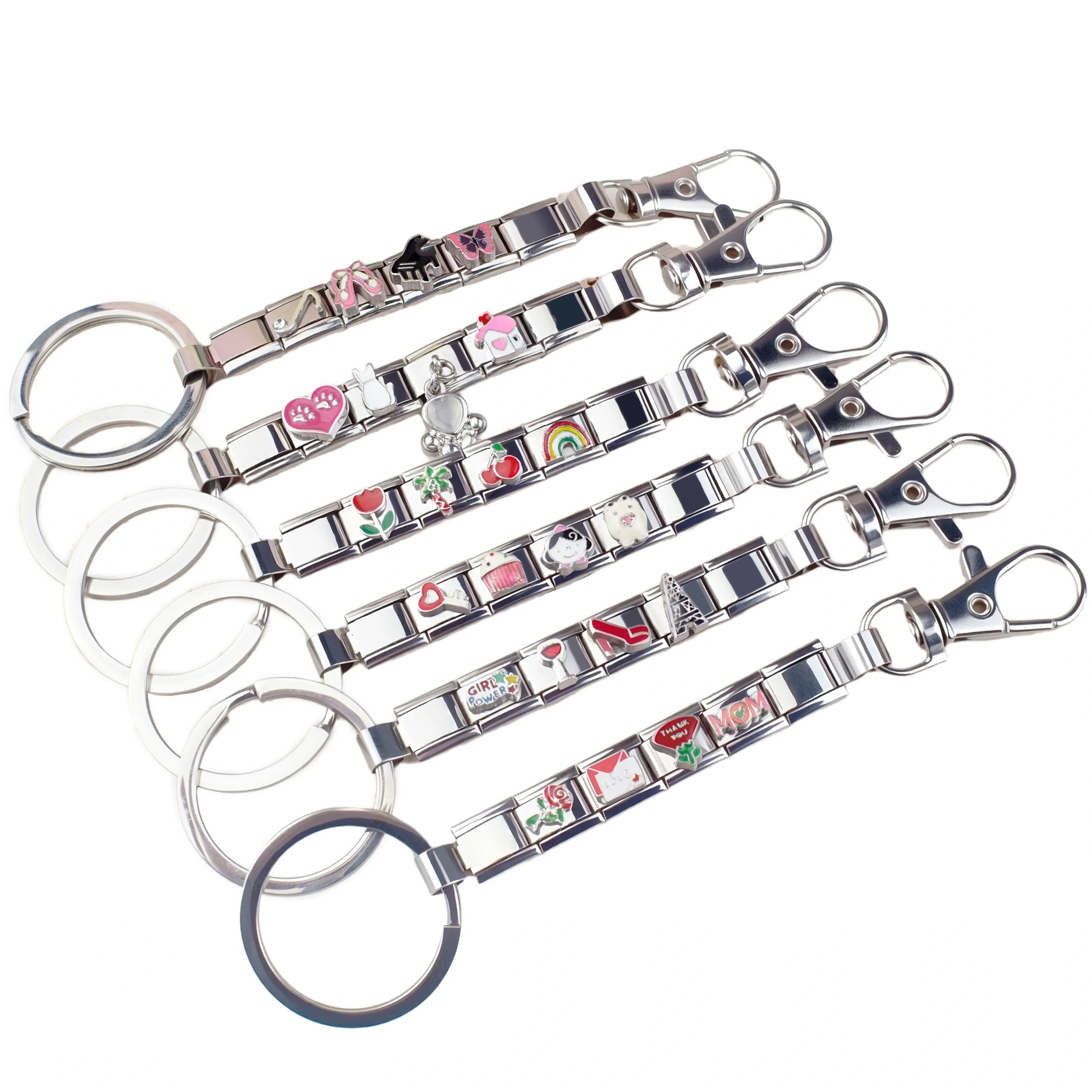 New Fashionable Unique Design Key Ring Mother's Day Girl Power Piano Ballet Shoes Musical Notes Cat Little Girl Candy Key Chain 1