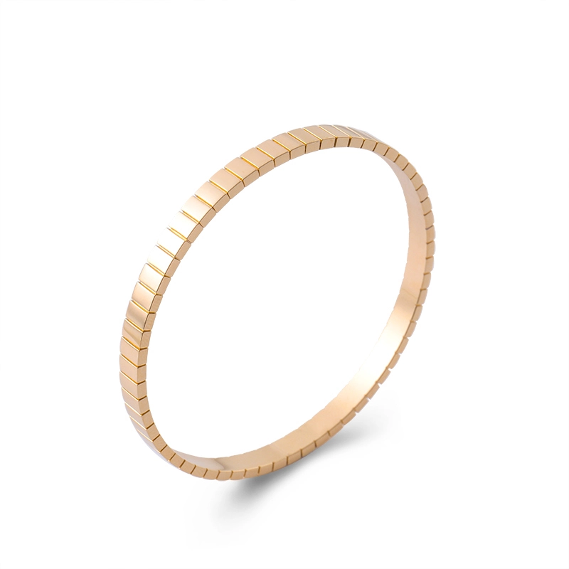 Bracelet en or jaune 14K & Bracelet Bracelet de conception de luxe à la largeur des bracelets 6 mm pour l'amant 1
