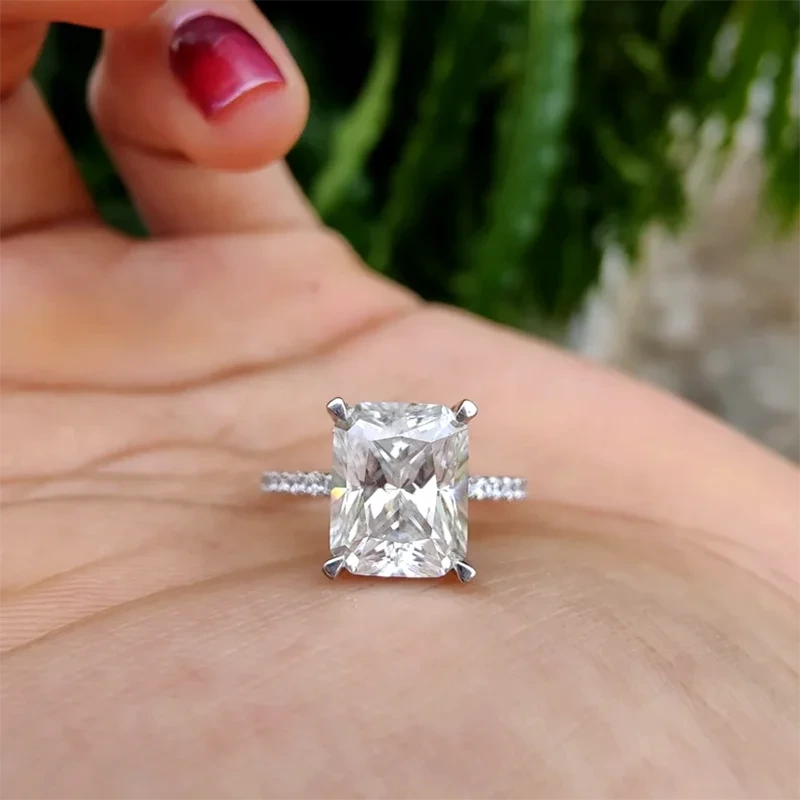 2ct Radiant Colorless MOISSANITE ENTROMEMENTE RENDIMIENTO ANIVERSARIO REBAJE DE EMPRESA DE ORO BLANCO DE 14K 1
