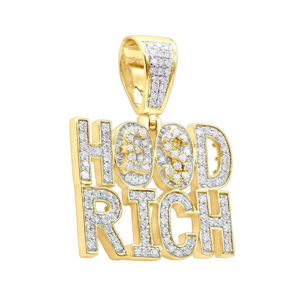 Hip -Hop -Schmuck Real 18k Gold plattiert reichhaltiger Kapuze Anhänger für Männer 2CT VVS Diamonds Gold Anhänger Design für Männer 1