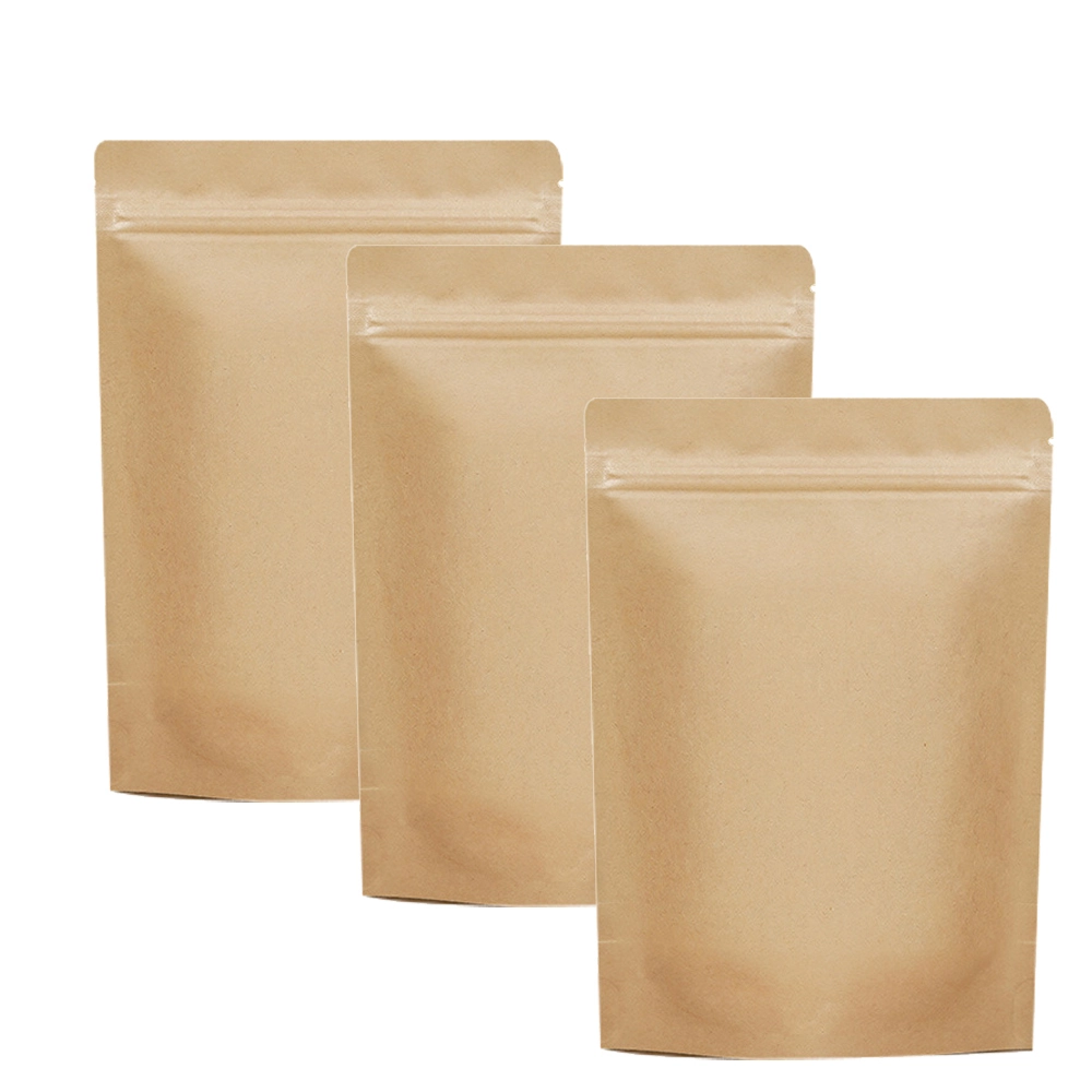 Custom Logo Printing Kraft Paper Zip Lock Doypack Aluminum Foil Mylar Stand Up Pouches For Tea Coffee Food 1