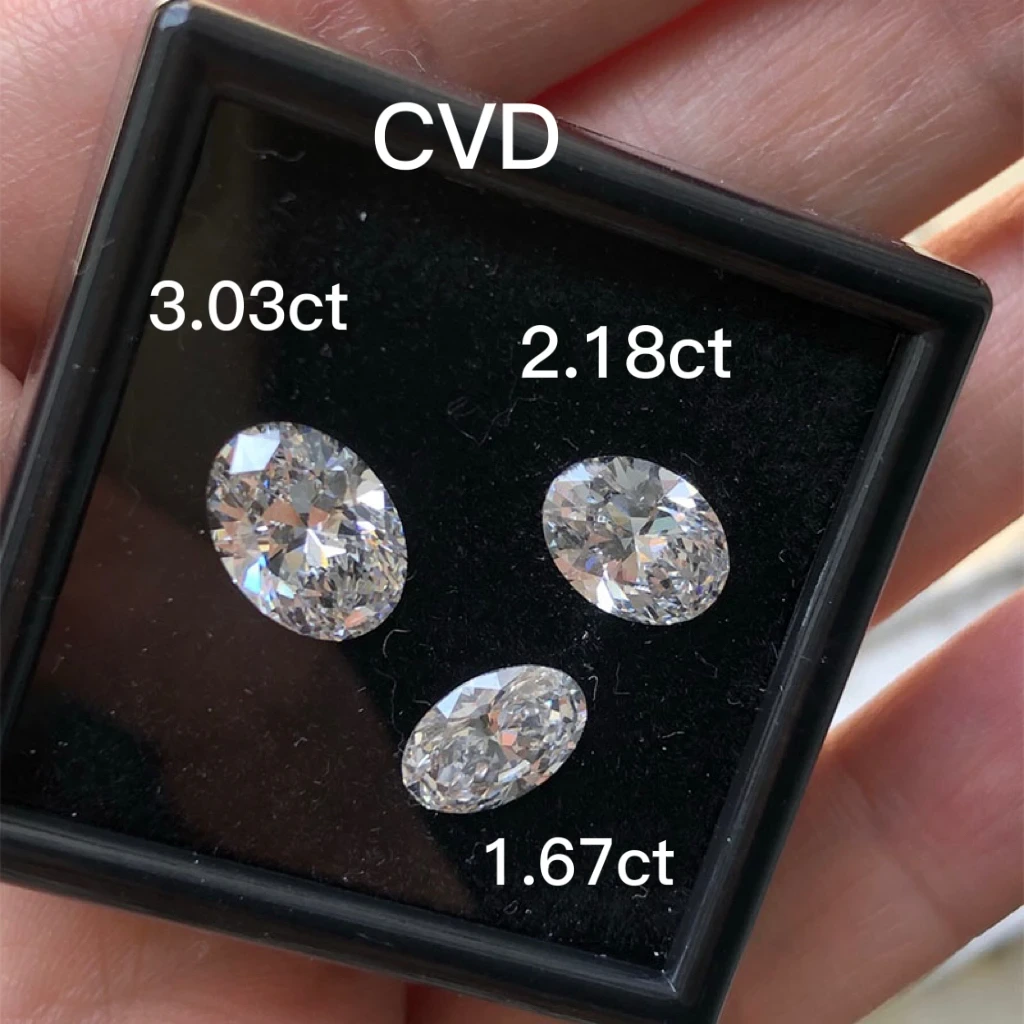 Cvd White Lab Diamond 1.67ct /2.18ct /3.03ct EF VS Oval 3ex Brilliant Cut Igi Certified Lab Grown Diamond For Proposal Ring 1