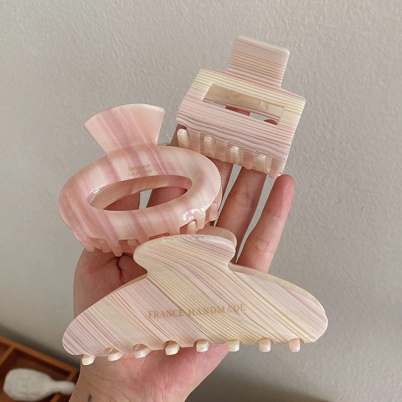 Dowell Cream Gradient Elliptical Grab Clip Französische Essigsäure-Haarklammer 1