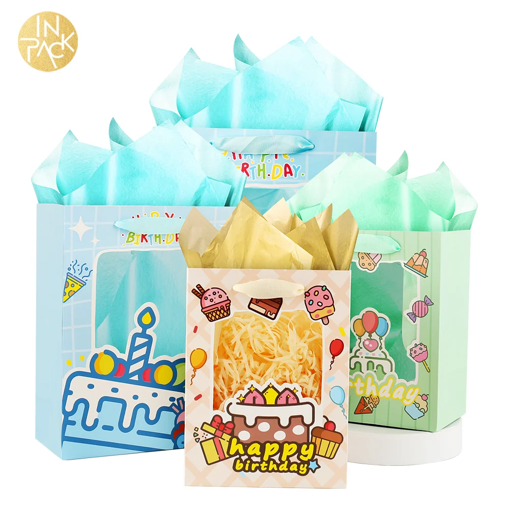 Individuell gestaltete Papiertüten als Gastgeschenke für Babypartys zum Großhandelspreis mit Sichtfenster 2