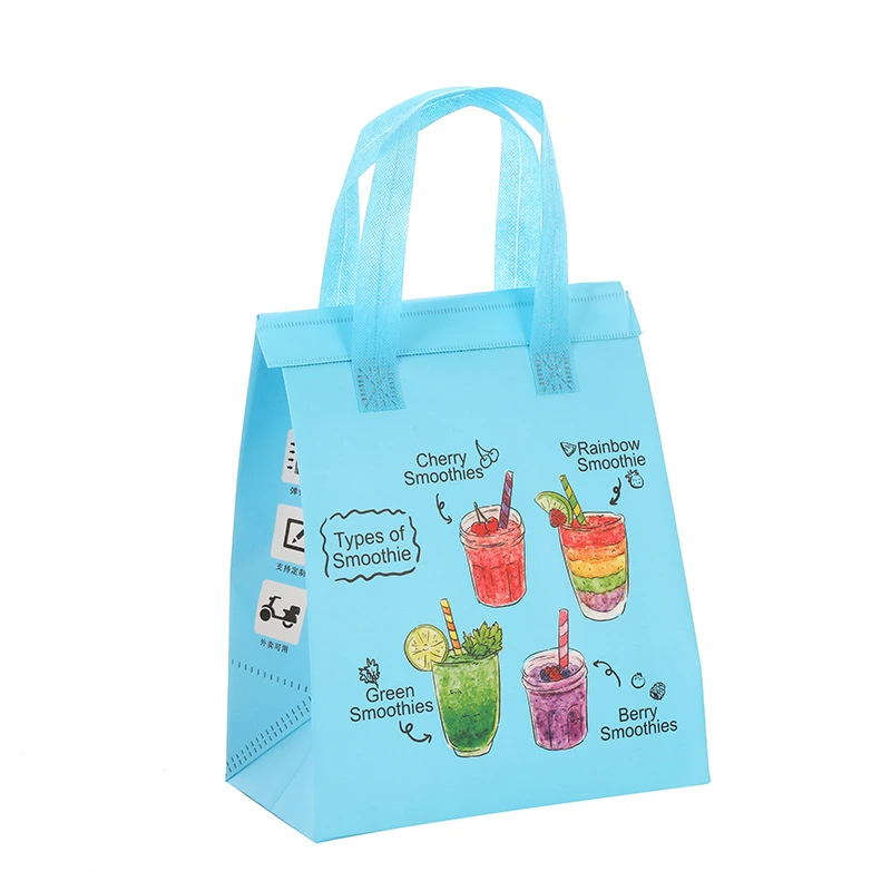 Wholesale Non Woven Aluminum Foil Reusable Insulated Lunch Laminated Cooler Bags Food Drink Takeaway Bags with Compartment 1