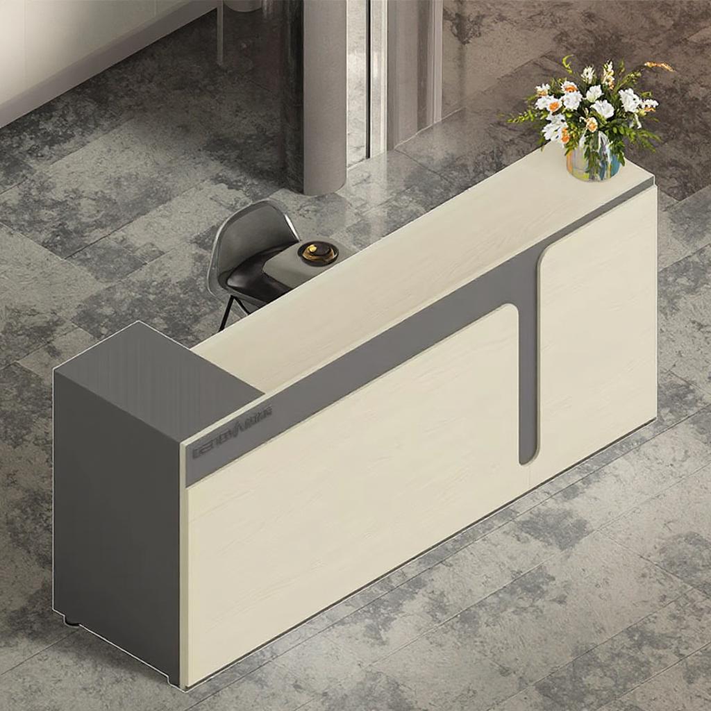 Wood Commercial Furniture Office Reception Furniture Modern Reception Counter Executive Desk Shop Counter Mall Reception Table 1