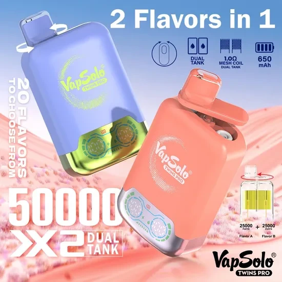 Vapsolo Twins PRO 50000 50K Puffs Vape Pen Disposable E-Cigarette 1