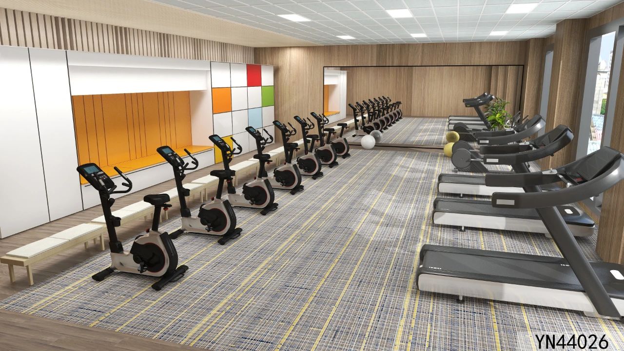 Customized Noise-Reducing Wool & Nylon Gym Carpet, Axminster 5