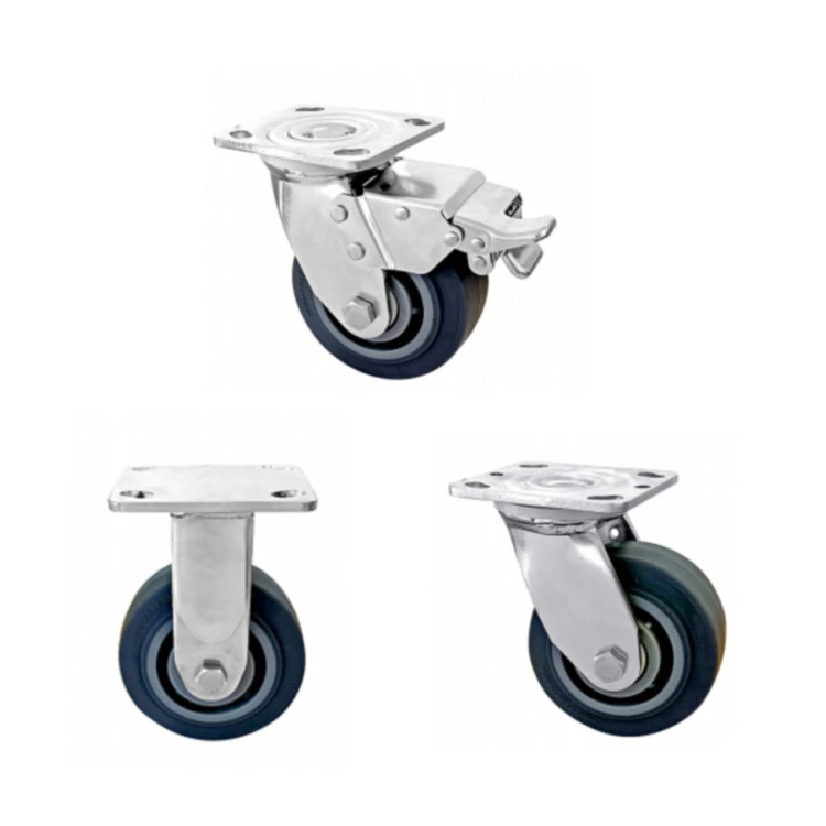 Source Factory Products Swivel Double Ball Bearing Heavy Duty 304 Stainless Steel Tpr Caster Wheel 1
