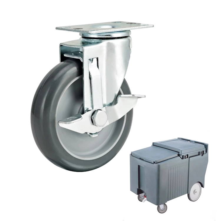 3 4 5  Swivel With Brake Casters Pu Caster Wheel For Insulated Bins Carrier Plastic Mobile Ice Storage 1