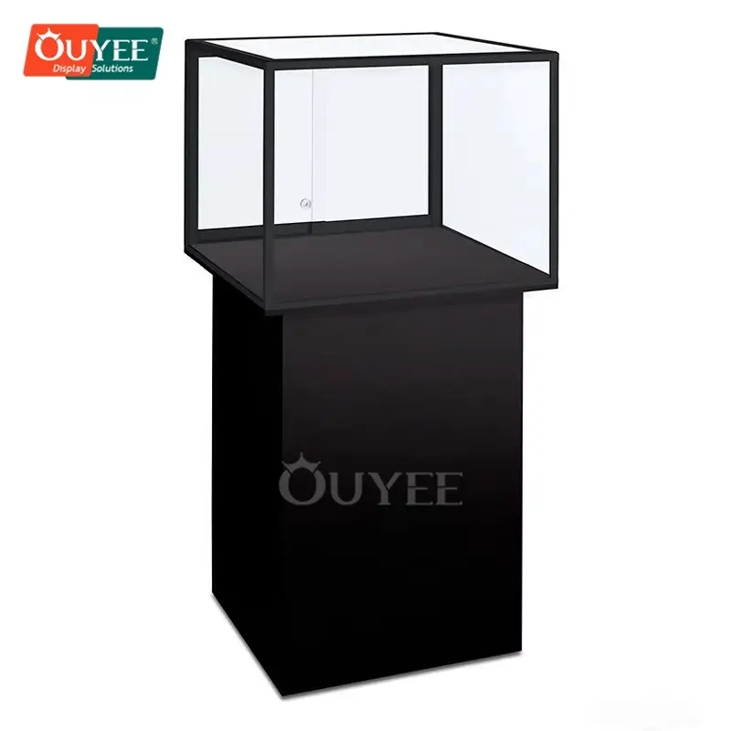 خزانة عرض زجاجية بيضاء من خشب MDF مزودة بقفل وإضاءة LED للمجوهرات 1