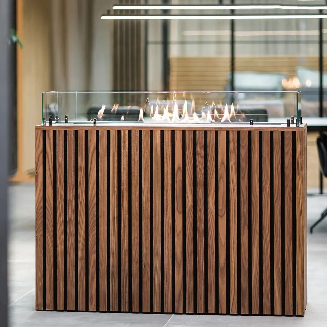 PET Slatted Wood Acoustic Panels Sound Absorbing Customized Wood Wall Panels 1