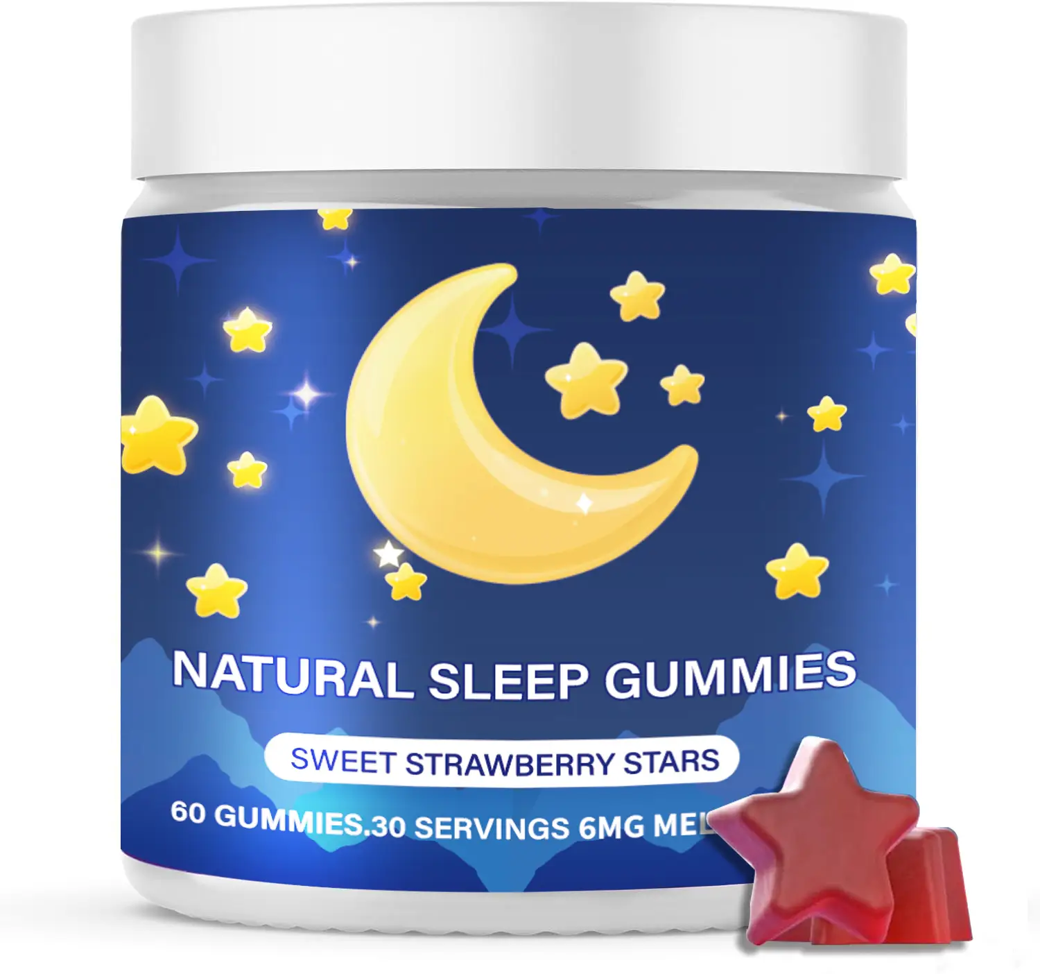 Private Label Strawberry Star Sleep Gummies - Melatonin Free 1