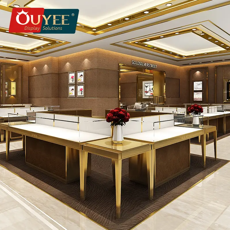 Vitrine expositora de joias para layout de loja 1