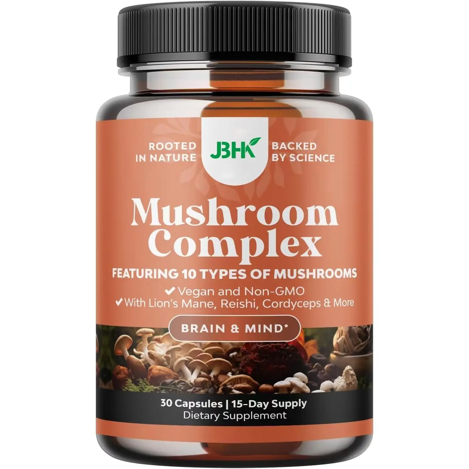 Extra Strength Mush Caps Reishi Chaga Cordyceps Energy+Brain 1